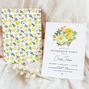 Yellow Rose Retirement Party Invitation