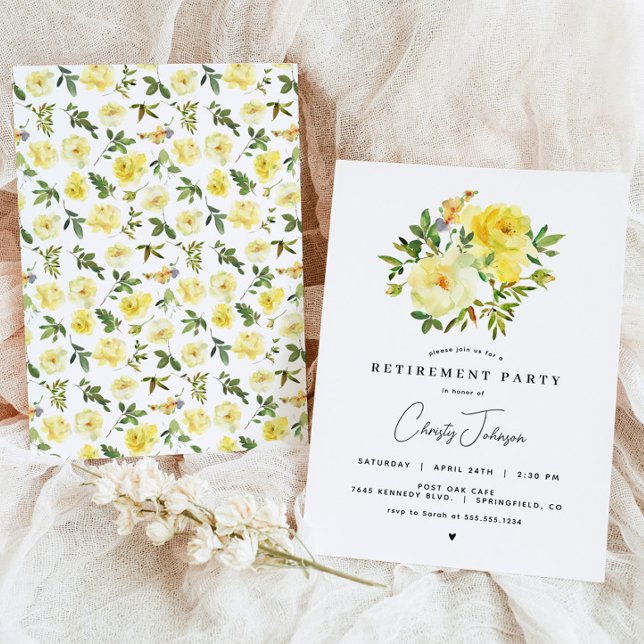 Yellow Rose Retirement Party Invitation (Creator Uploaded)