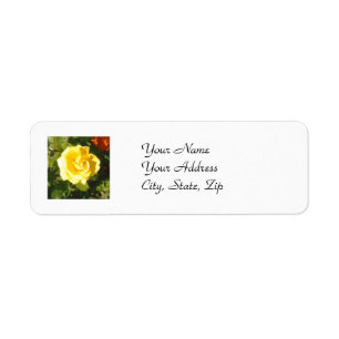 Yellow Rose Return Address Label