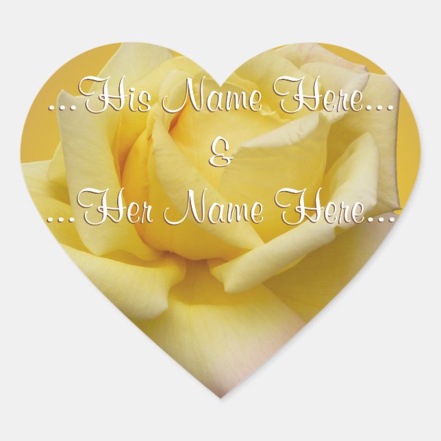 Yellow Rose Stickers Romantic Rose Wedding Sticker (Front)
