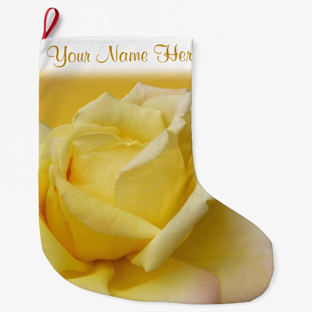 Yellow Rose Stocking Rose Christmas Stocking Custo (Front)