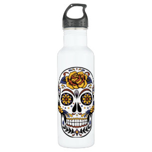 Yellow Rose Sugar Skull 710 Ml Water Bottle
