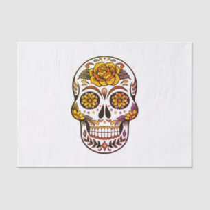 Yellow Rose Sugar Skull Tissue Paper