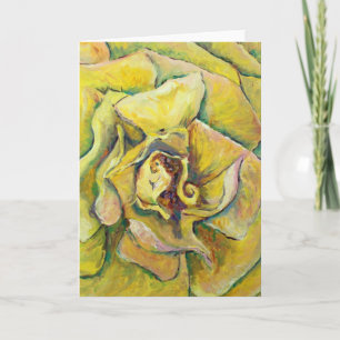 Yellow Rose Swirl Greeting Cards