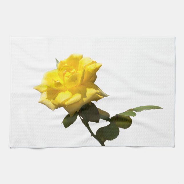Yellow rose tea towel (Horizontal)