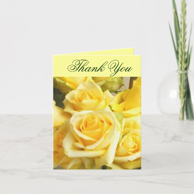 ,Yellow Rose_ Thank You Card (Front)