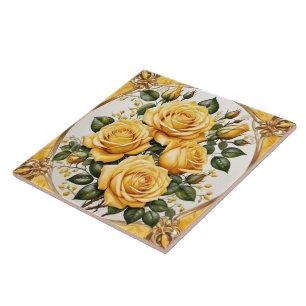 Yellow Rose Trendy Beautiful Collection Ceramic Tile