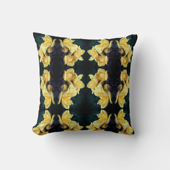 Yellow Rose Trio Abstract Pattern  Cushion (Front)