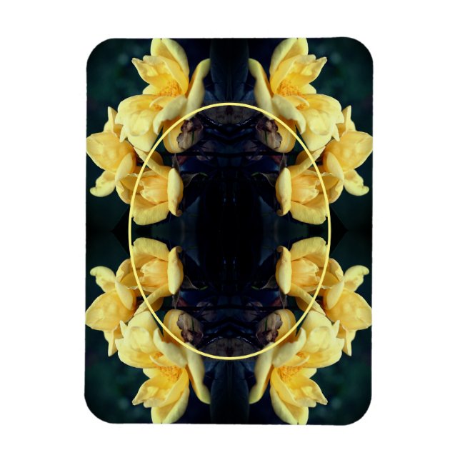 Yellow Rose Trio Frame Create Your Own Photo Magnet (Vertical)