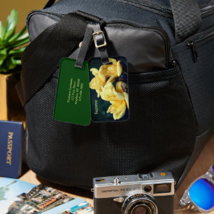 Yellow Rose Trio Personalised Luggage Tag