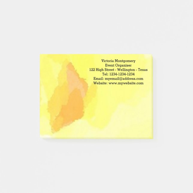 Yellow Rose Watercolor Post-it Notes (Front)