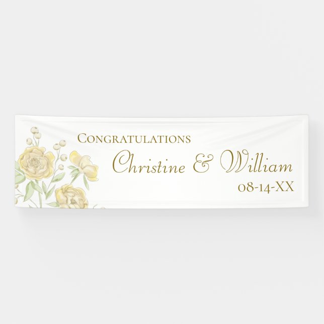 Yellow Rose Wedding Banner (Horizontal)