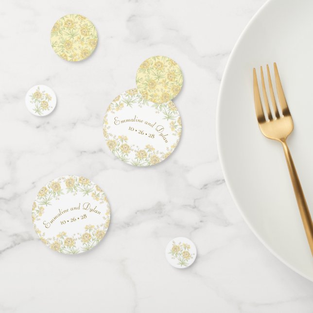 Yellow Rose Wedding Confetti (Group)