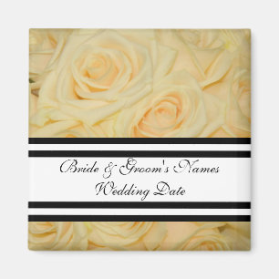 Yellow Rose Wedding Favour Magnet Template