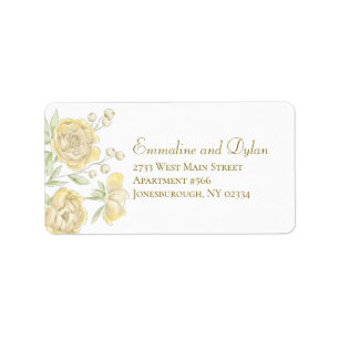 Yellow Rose Wedding Label