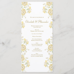 Yellow Rose Wedding Programs