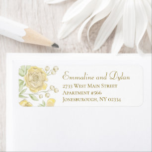 Yellow Rose Wedding Return ADdress Label