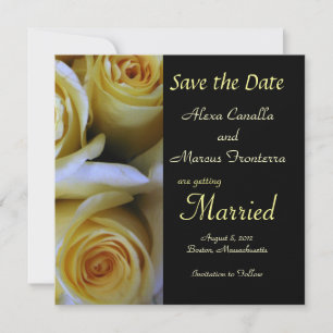 Yellow Rose Wedding Save the Date Announcement Car