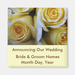 Yellow Rose Wedding Save the Date Magnet