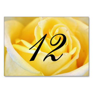 Yellow Rose Wedding Table Number