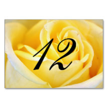 Yellow Rose Wedding Table Number