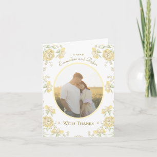 Yellow Rose Wedding Thank You Cards Photo