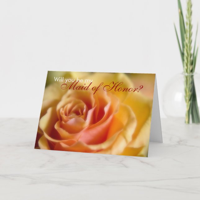 Yellow Rose • Will You Be My Maid of Honour Card (Front)