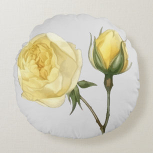 "Yellow Rose with Bud" throw pillow