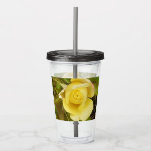 Yellow Rosebud Acrylic Tumbler