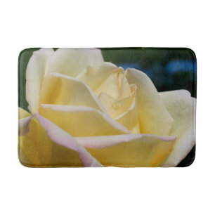 Yellow Rosebud Flower Bath Mat