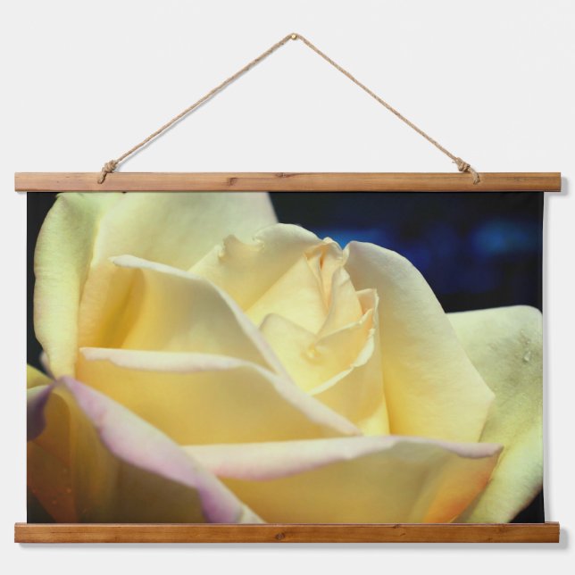 Yellow Rosebud Flower Petals Hanging Tapestry (Front)