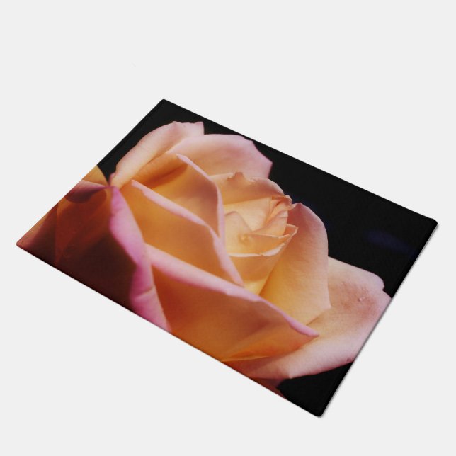 Yellow Rosebud Flower Tinted Doormat (Angled)