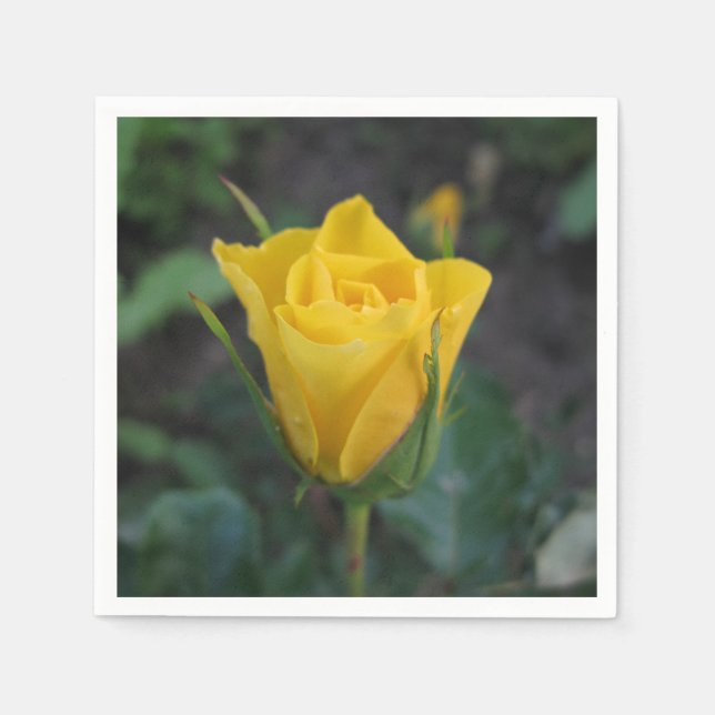 Yellow Rosebud Napkin (Front)
