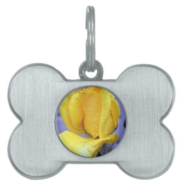 Yellow Rosebud Pet Name Tag (Front)