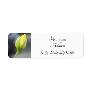 Yellow Rosebud Photo Return Address Label