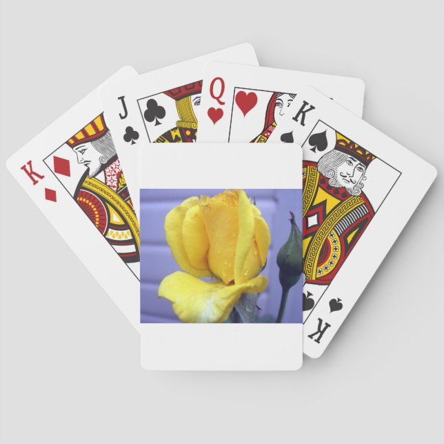 Yellow Rosebud Playing Cards (Back)