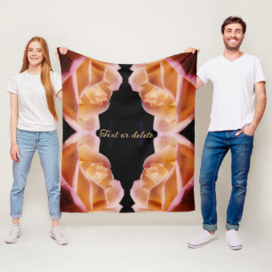 Yellow Rosebud Tinted Abstract Personalised Fleece Blanket