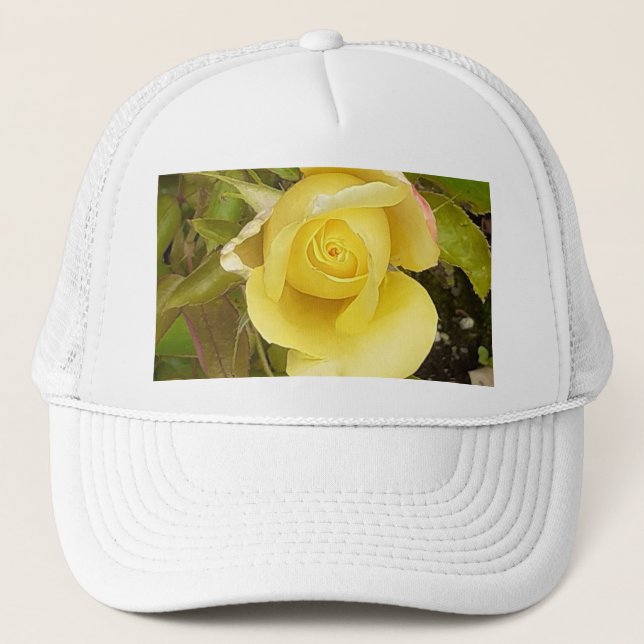 Yellow Rosebud Trucker Hat (Front)