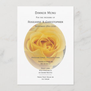 Yellow Rosebud Wedding Menu
