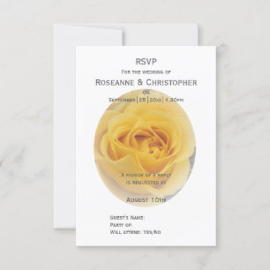 Yellow Rosebud Wedding RSVP Card
