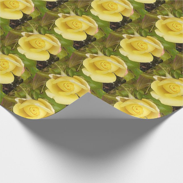 Yellow Rosebud Wrapping Paper (Corner)