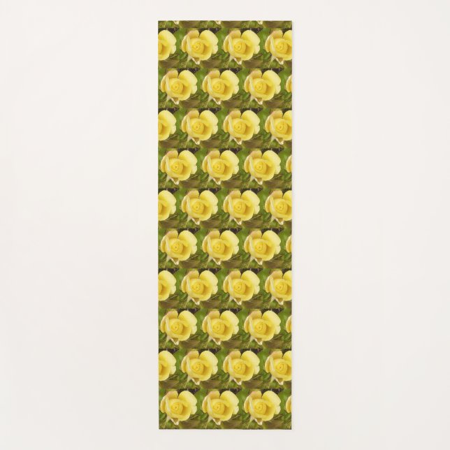 Yellow Rosebud  Yoga Mat (Front)