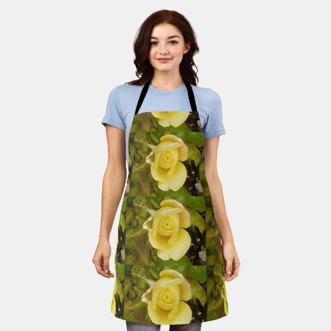 Yellow Rosebuds Apron (Worn)