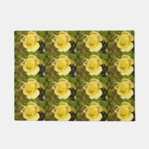Yellow Rosebuds Door Mat