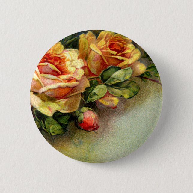 Yellow Roses 6 Cm Round Badge (Front)