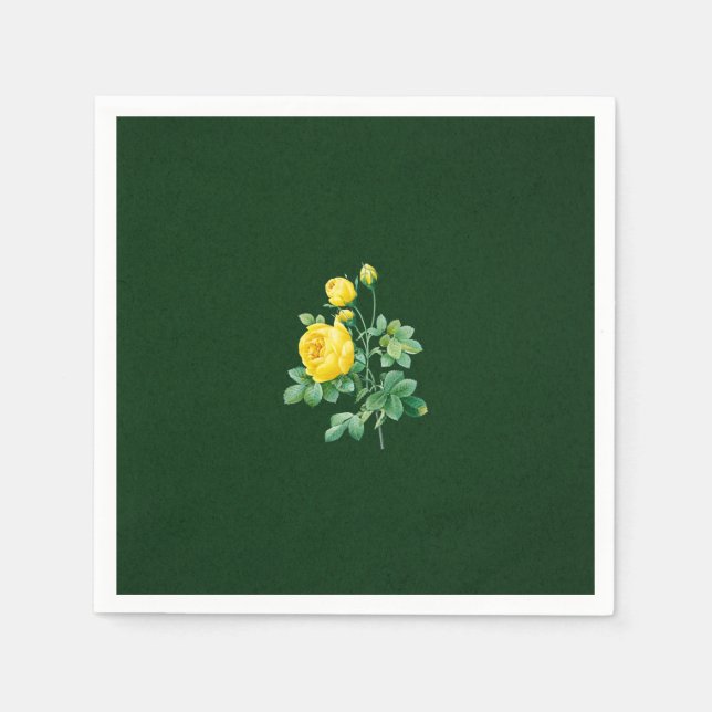 Yellow Roses and Rosebuds Napkin (Front)