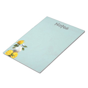 Yellow Roses and White Dove Large Notepad