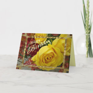 Yellow Roses Birthday-customise Card