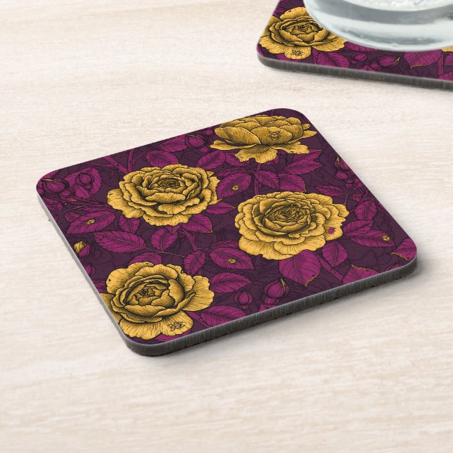 Yellow roses coaster (Left Side)