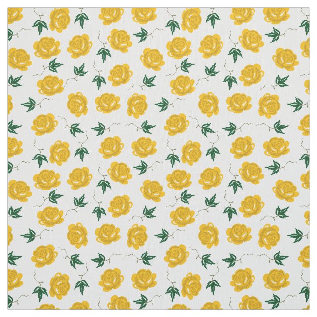 Yellow Roses Fabric (Swatch)